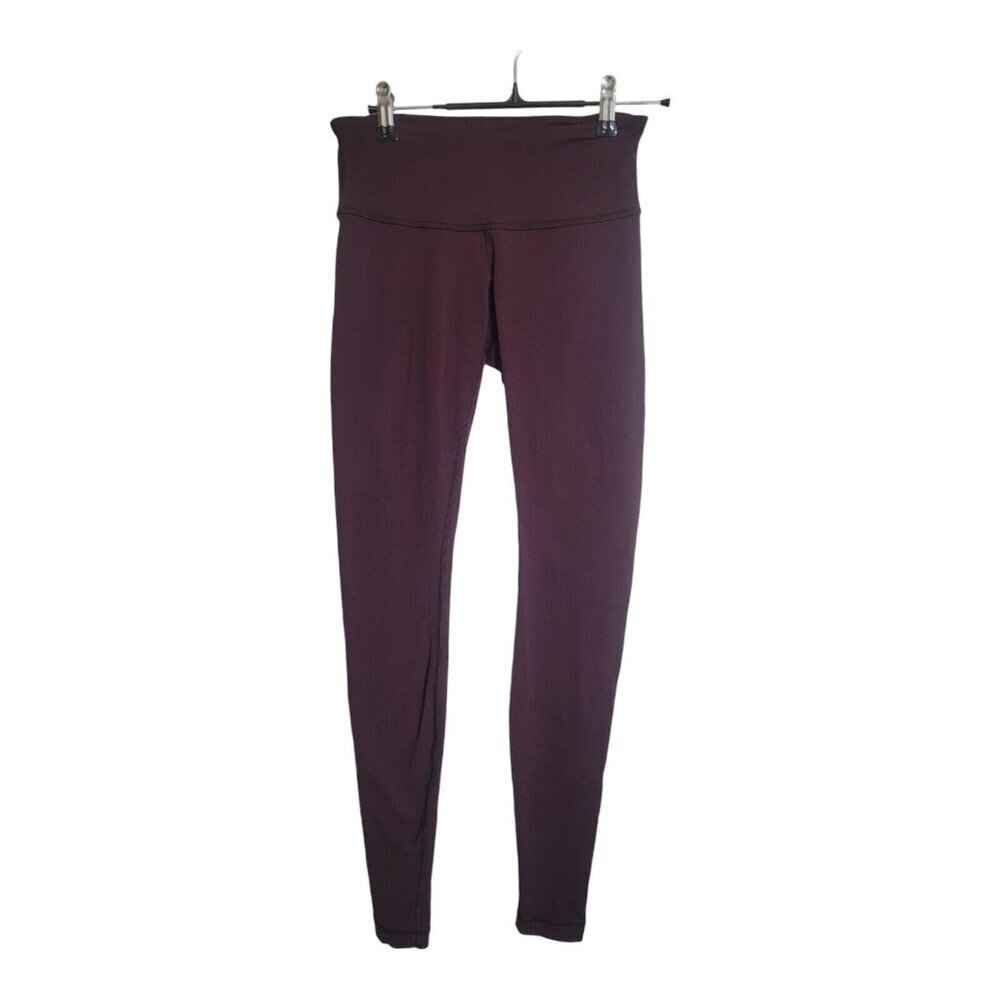 Lululemon Leggings Women 4 Maroon Wunder Under  31” Gym Athleisure Sportswear